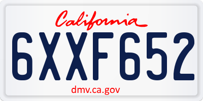 CA license plate 6XXF652