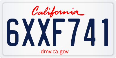 CA license plate 6XXF741