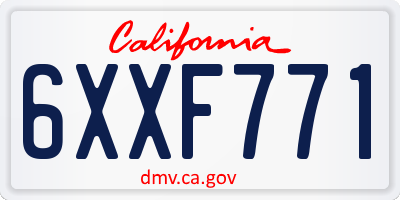 CA license plate 6XXF771