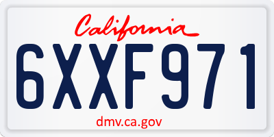 CA license plate 6XXF971