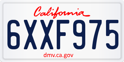 CA license plate 6XXF975