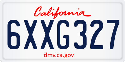 CA license plate 6XXG327