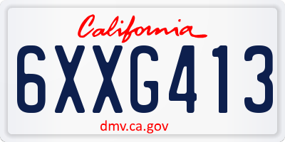 CA license plate 6XXG413