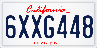CA license plate 6XXG448