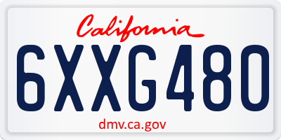 CA license plate 6XXG480