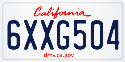 CA license plate 6XXG504