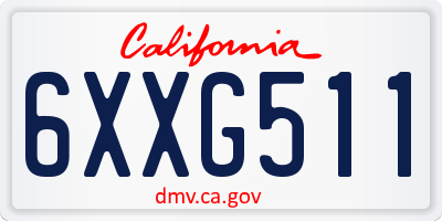 CA license plate 6XXG511