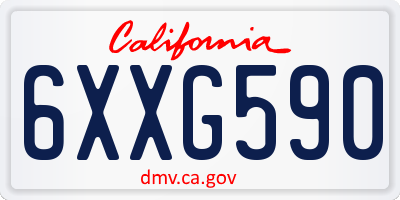 CA license plate 6XXG590