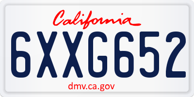 CA license plate 6XXG652