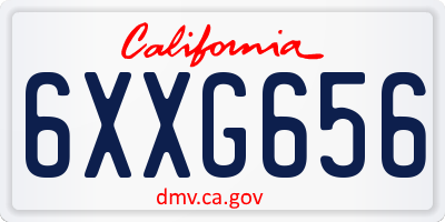 CA license plate 6XXG656