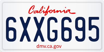 CA license plate 6XXG695