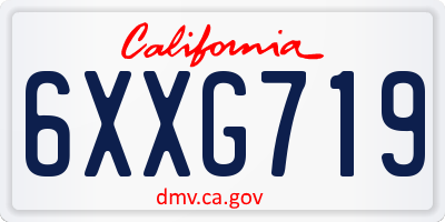 CA license plate 6XXG719