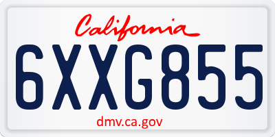 CA license plate 6XXG855