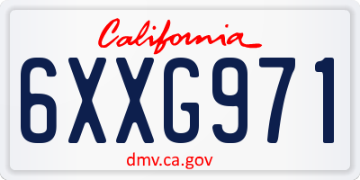 CA license plate 6XXG971