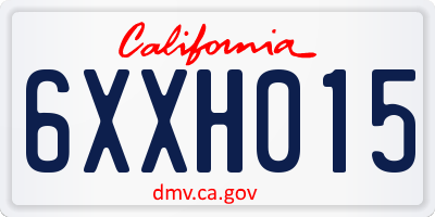 CA license plate 6XXH015