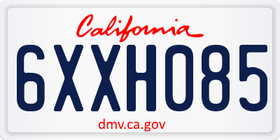 CA license plate 6XXH085