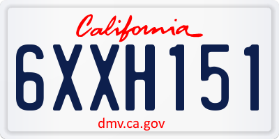 CA license plate 6XXH151
