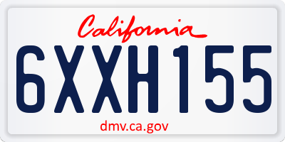 CA license plate 6XXH155
