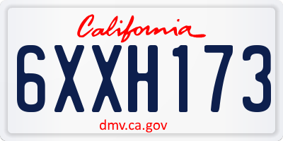CA license plate 6XXH173