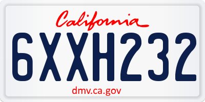 CA license plate 6XXH232