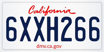 CA license plate 6XXH266