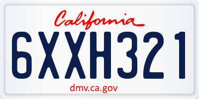 CA license plate 6XXH321