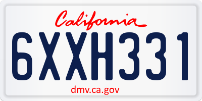 CA license plate 6XXH331