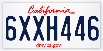 CA license plate 6XXH446