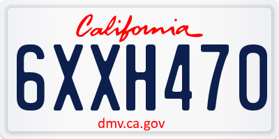 CA license plate 6XXH470