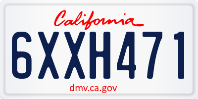 CA license plate 6XXH471