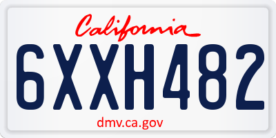 CA license plate 6XXH482