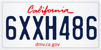 CA license plate 6XXH486