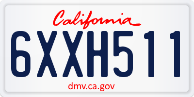 CA license plate 6XXH511