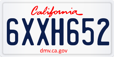 CA license plate 6XXH652