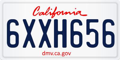 CA license plate 6XXH656