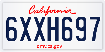 CA license plate 6XXH697