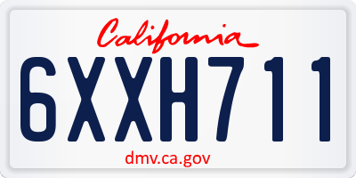 CA license plate 6XXH711