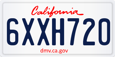 CA license plate 6XXH720