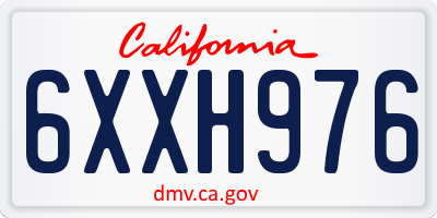 CA license plate 6XXH976