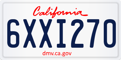 CA license plate 6XXI270