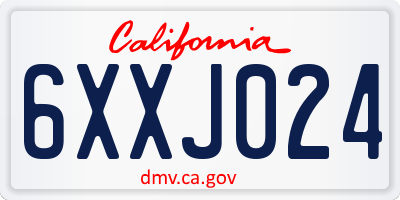 CA license plate 6XXJ024
