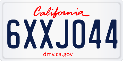 CA license plate 6XXJ044