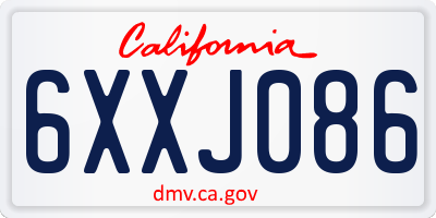 CA license plate 6XXJ086