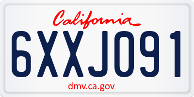 CA license plate 6XXJ091