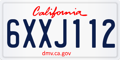 CA license plate 6XXJ112