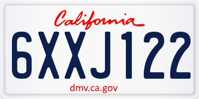 CA license plate 6XXJ122