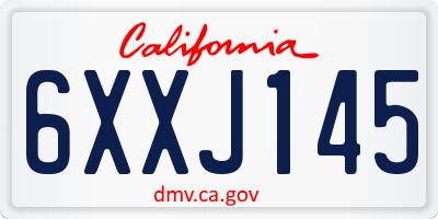 CA license plate 6XXJ145