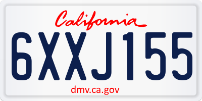 CA license plate 6XXJ155
