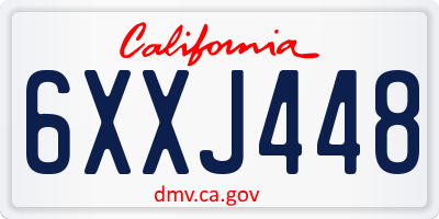 CA license plate 6XXJ448