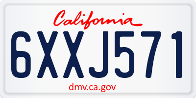 CA license plate 6XXJ571